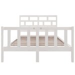 vidaXL Cadre de lit Blanc Bois de pin massif 135x190 cm Double