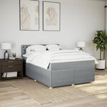 vidaXL Sommier à lattes de lit avec matelas Gris clair 160x200cm Tissu