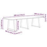 vidaXL Table à manger marron clair bois de chêne massif rectangulaire
