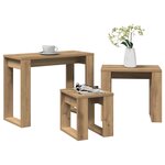 vidaXL Tables gigognes 3 Pièces chêne artisanal bois d'ingénierie