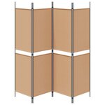 vidaXL Paravent 4 Panneaux Beige 200 x 180 cm Tissu
