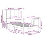 vidaXL Lit bibliothèque sans matelas 90x190 cm bois de pin massif