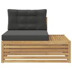 vidaXL Canapé d'extérieur en bout avec coussin Blanc 115 x 83 x 73 cm