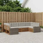 vidaXL Ensemble de canapés d'extérieur 6 Pièces Naturel et gris clair