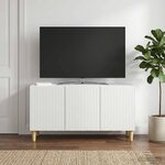 vidaXL Meuble TV Blanc 99 x 34 5 x 50 cm Bois d'ingénierie