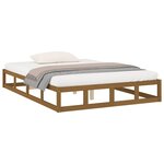 vidaXL Cadre de lit sans matelas marron miel 200x200 cm bois massif