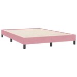 vidaXL Sommier à lattes de lit avec matelas rose 140x220 cm velours