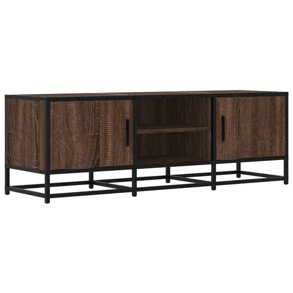 vidaXL Meuble TV chêne marron 120x35x41 cm bois d'ingénierie et métal