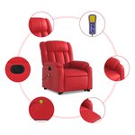 vidaXL Fauteuil inclinable de massage électrique rouge similicuir