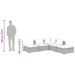 vidaXL Salon de jardin 5 Pièces avec coussins Résine tressée Gris