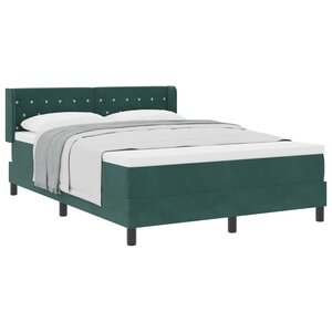 vidaXL Lit à ressorts avec tête de lit Vert foncé 190 x 140 cm Velours