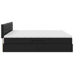 vidaXL Lit avec rangement et matelas Noir 200 x 200 cm Simili cuir