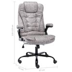 vidaXL Chaise de bureau gris clair similicuir daim