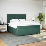 vidaXL Sommier à lattes de lit et matelas Vert foncé 180x200cm Velours