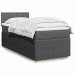 vidaXL Sommier à lattes de lit avec matelas Gris foncé 90x200 cm Tissu