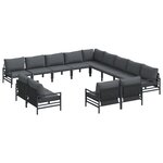 vidaXL Ensemble de canapé de jardin 13 Pièces Anthracite Acier