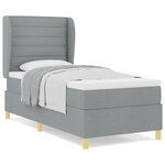 Lit Box Spring vidaXL avec Matelas en Gris clair  100x200 cm en Tissu