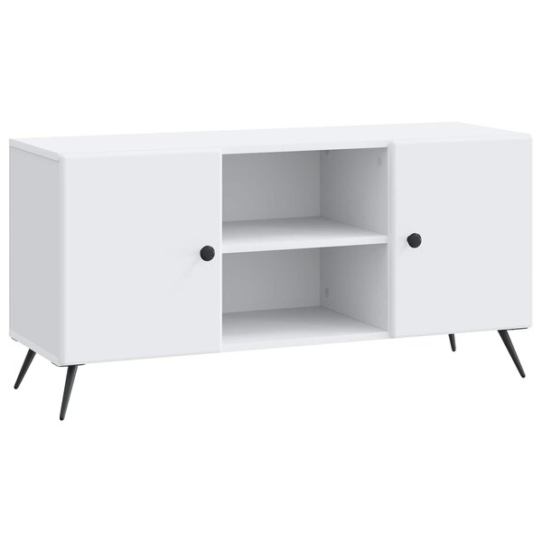 vidaXL Meuble TV Blanc 102 x 34 5 x 50 cm Bois d'ingénierie