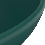 vidaXL Lavabo rond de salle de bain Vert foncé mat 32 5x14cm Céramique