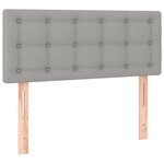 vidaXL Sommier à lattes de lit matelas LED gris clair 120x190 cm tissu