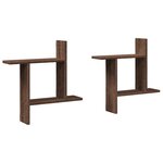 vidaXL Étagères murales 2Pièces chêne marron 50x12x50cm bois d'ingénierie