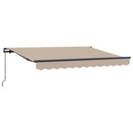vidaXL Auvent Rétractable Beige 250 x 200 cm Polyester  Aluminium