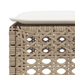 vidaXL Tabouret de jardin et coussin beige 63 5x56x32cm résine tressée