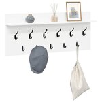 vidaXL Porte-manteau mural avec étagère Blanc Bois d'ingénierie