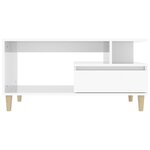 vidaXL Table basse Blanc brillant 90x49x45 cm Bois d'ingénierie