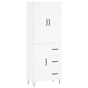 vidaXL Buffet haut Blanc 69 5x34x180 cm Bois d'ingénierie