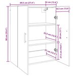 vidaXL Armoires Murailles 2 Pièces Bois ancien 69 5 x 34 x 90 cm