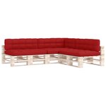 vidaXL Coussins de canapé palette lot de 7 Rouge