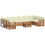 vidaXL Ensemble de canapés d'extérieur 11 Pièces Naturel et Crème