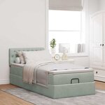 vidaXL Cadre de lit ottoman avec matelas gris clair 80x200 cm velours