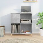vidaXL Armoire à disques gris béton 84 5x38x89 cm bois d'ingénierie