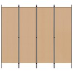 vidaXL Paravent 4 panneaux Beige 200 x 180 cm Tissu