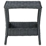 vidaXL Table de jardin Gris foncé 45x45x46 5 cm Résine tressée