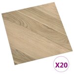 vidaXL Dalles de plancher autoadhésives 20 Pièces PVC 1 86 m² marron rayé