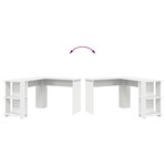 vidaXL Bureau d'Angle avec Rangement Blanc 140 x 113.5 x 75 cm