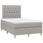 vidaXL Sommier à lattes de lit et matelas gris clair 120x190 cm tissu