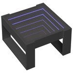 vidaXL Table basse avec LED infini noir 50x53x30 cm