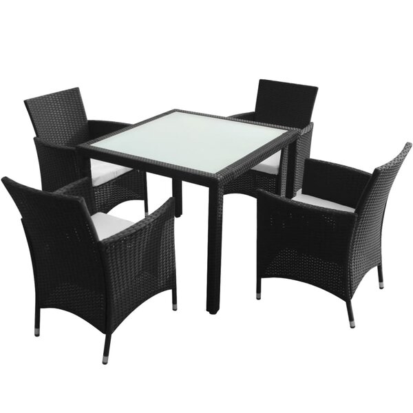 vidaXL Ensemble à manger d'extérieur 5Pièces avec coussins Résine tressée