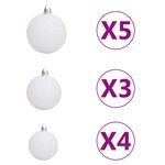 Vidaxl arbre de noël mince avec led et boules argenté 240 cm