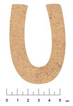 Alphabet en bois MDF adhésif 7 5cm Lettre U