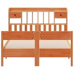 vidaXL Lit bibliothèque sans matelas cire marron 150x200 cm pin massif