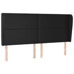 vidaXL Tête de lit avec oreilles Noir 203x23x118/128 cm Similicuir