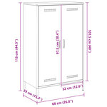 vidaXL Buffet haut vert olive 68x39x113 cm acier
