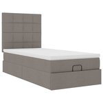vidaXL Cadre de lit ottoman avec matelas taupe 100x200 cm tissu