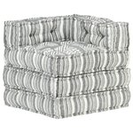 vidaXL Pouf modulaire Gris rayé Tissu