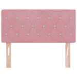 vidaXL Tête de lit LED en velours rose de 100 cm avec des boutons en cristal